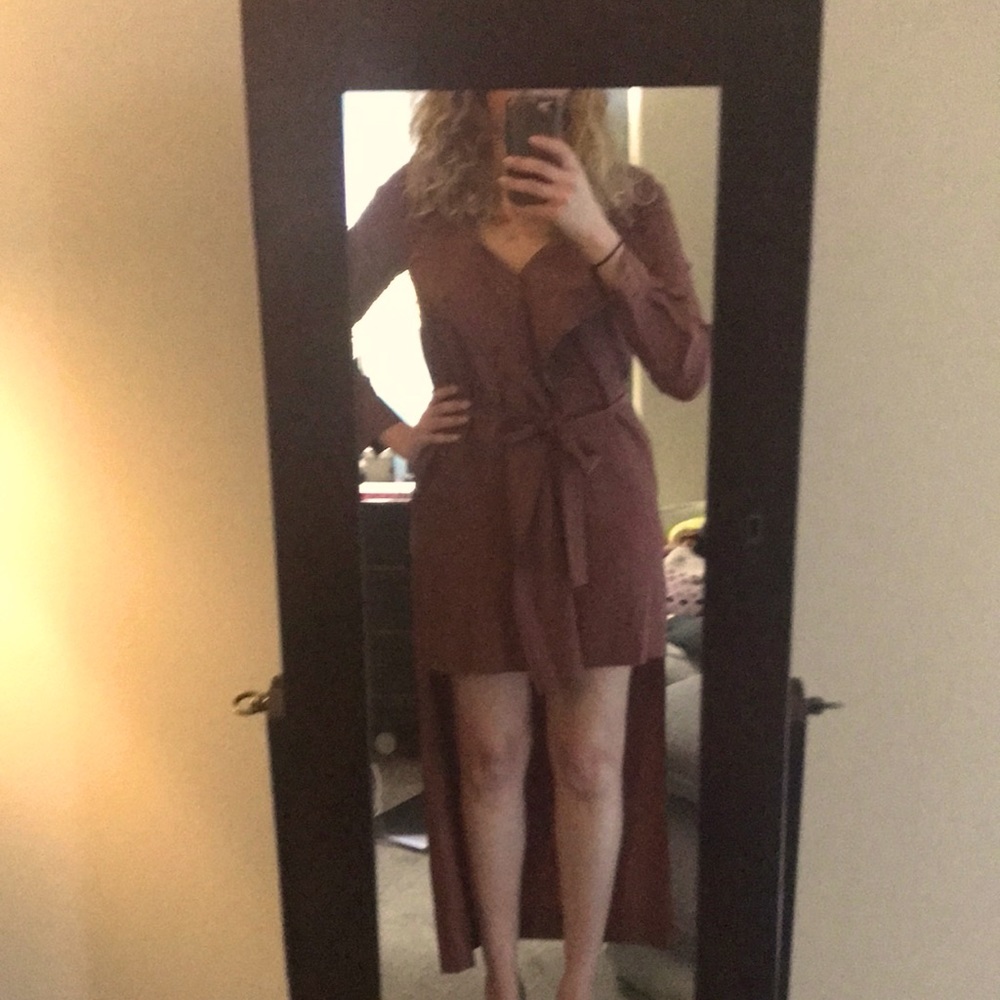 NWOT BCBG Trench Hi-Lo Dress with Tie Size XS